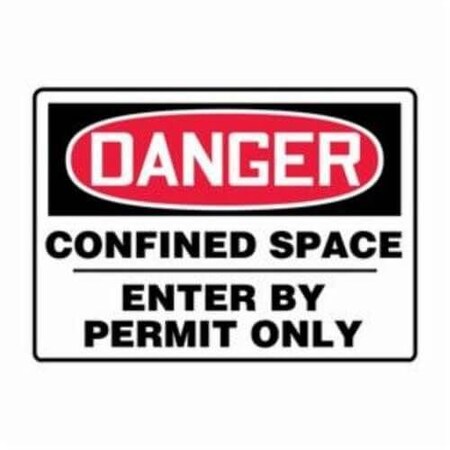 Accuform MCSP130VA Safety Sign, DANGER CONFINED SPACEENTER BY PERMIT ONLY, 7 X 10, Aluminum MCSP130VA